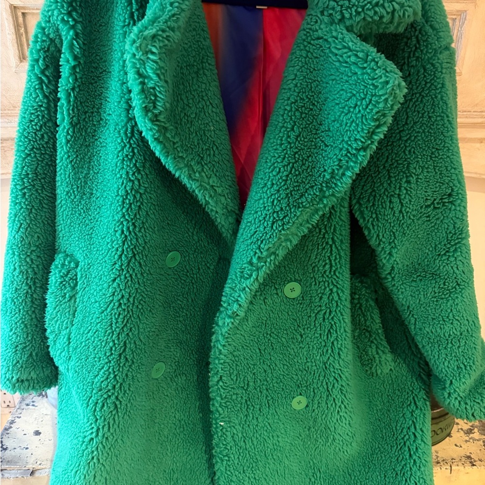 Apparis Vibrant Green Teddy Jacket
